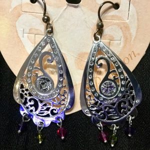 Brighton silver/bead earrings